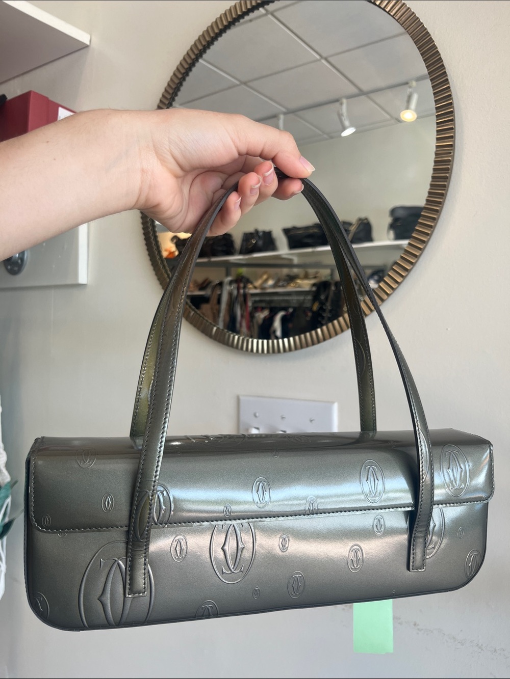 Cartier Patent Baguette Shoulder Bag